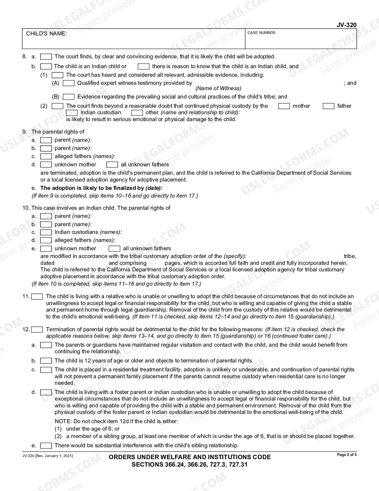 Preview Orders Under Welfare and Institutions Code Section 366.26