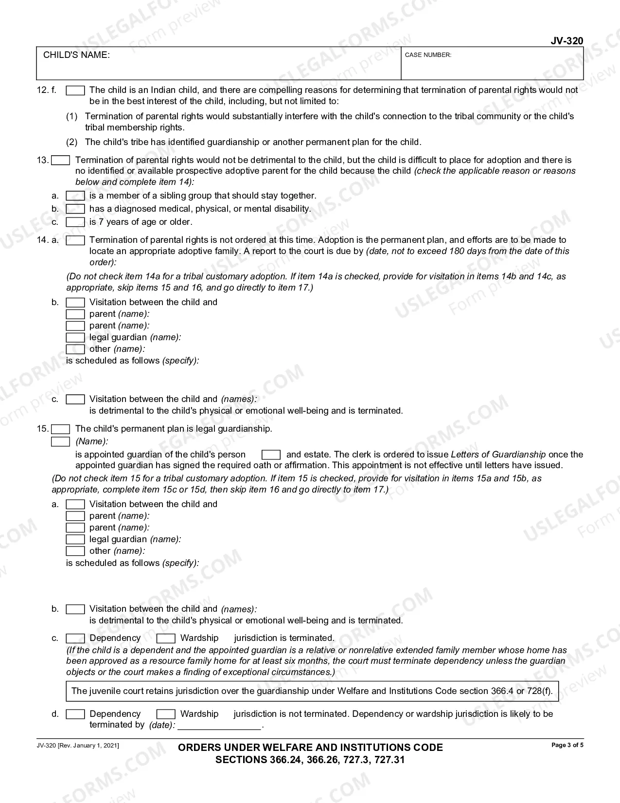 Preview Orders Under Welfare and Institutions Code Section 366.26