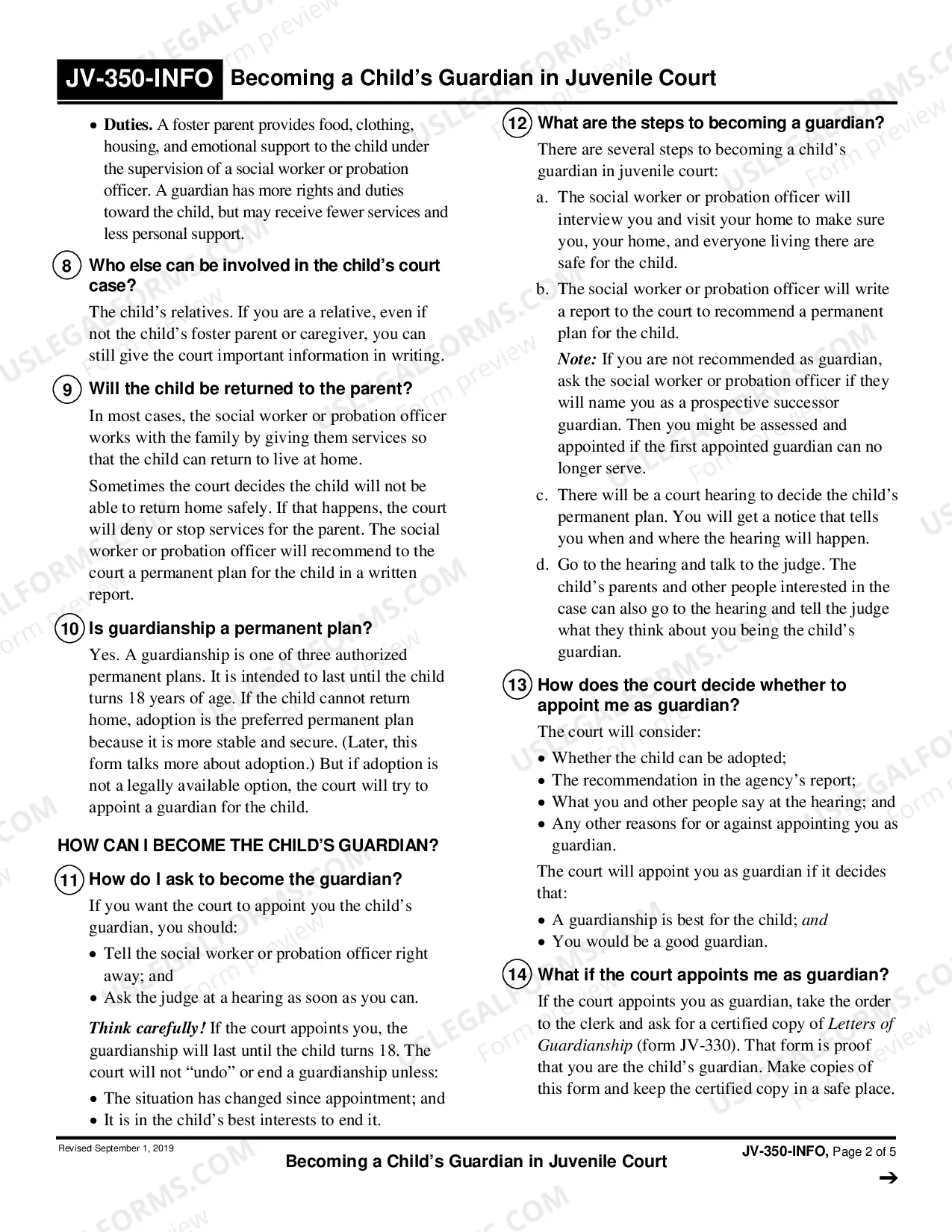 Preview Information on Juvenile Court Guardianship