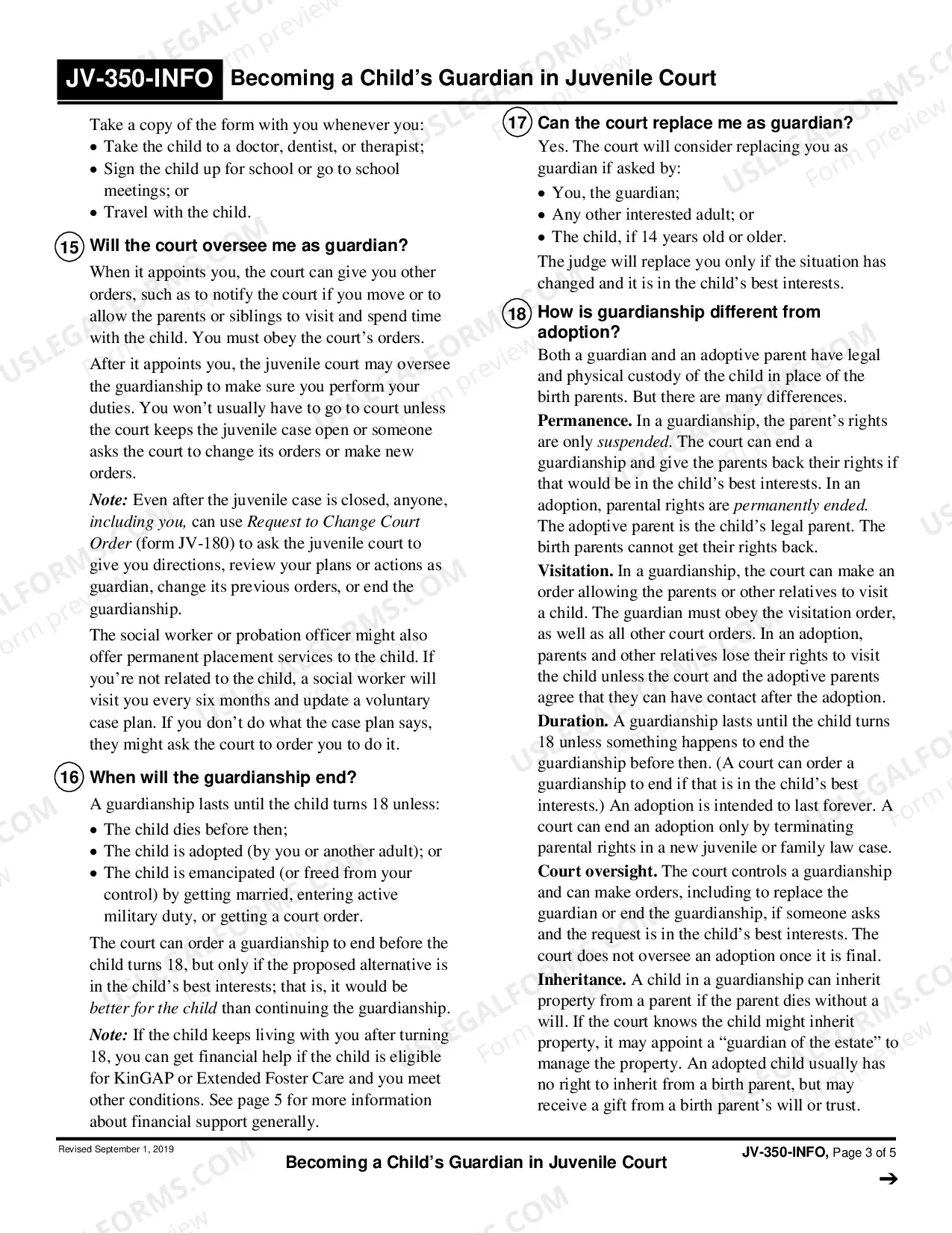 Preview Information on Juvenile Court Guardianship