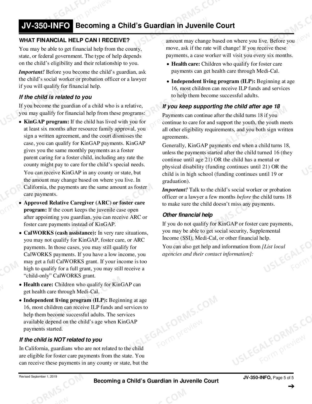 Preview Information on Juvenile Court Guardianship