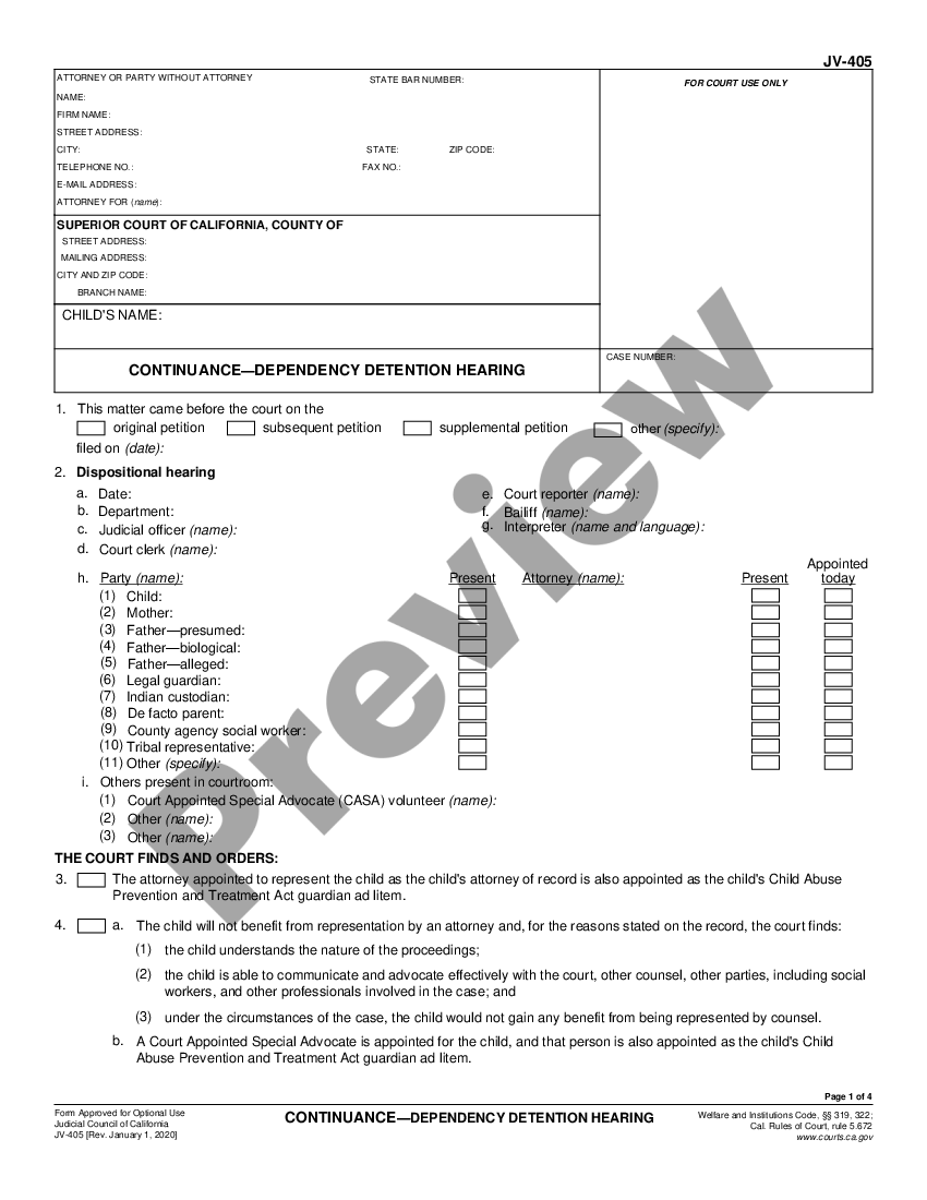 California Continuance - Detention Hearing - Detention Hearing | US ...