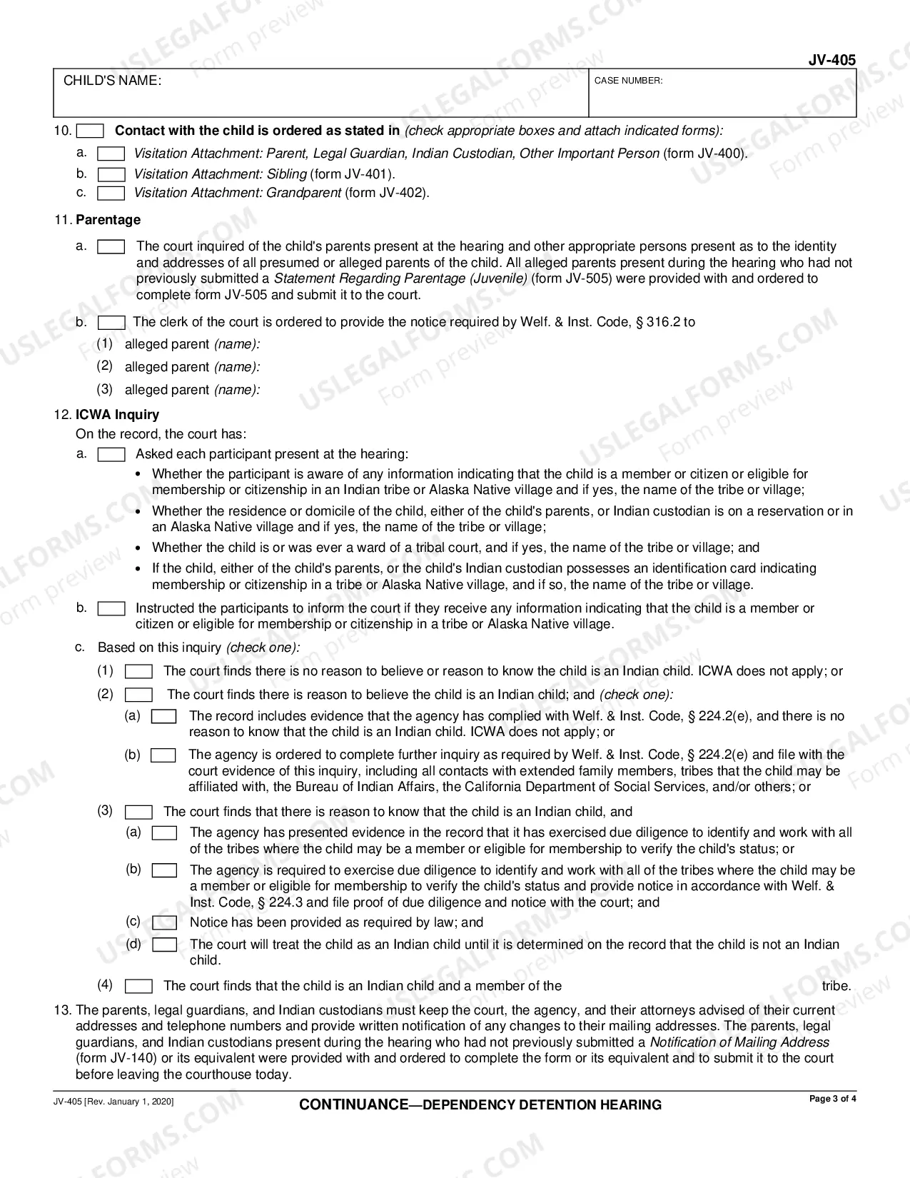Preview Continuance - Detention Hearing