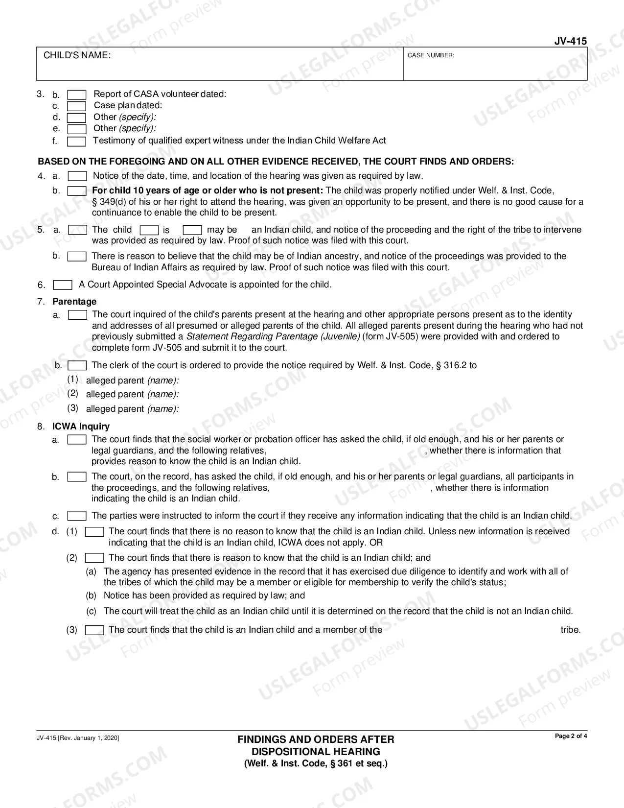 Preview Findings and Orders After Dispositional Hearing