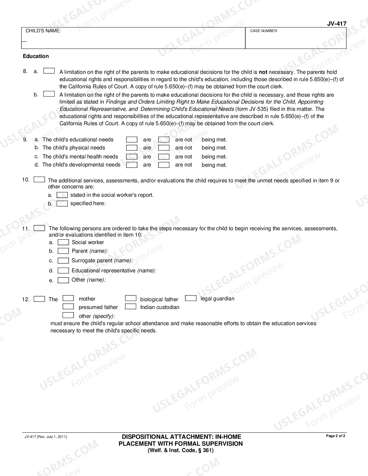 Preview Dispositional Attachment - In-Home Placement With Formal Supervision