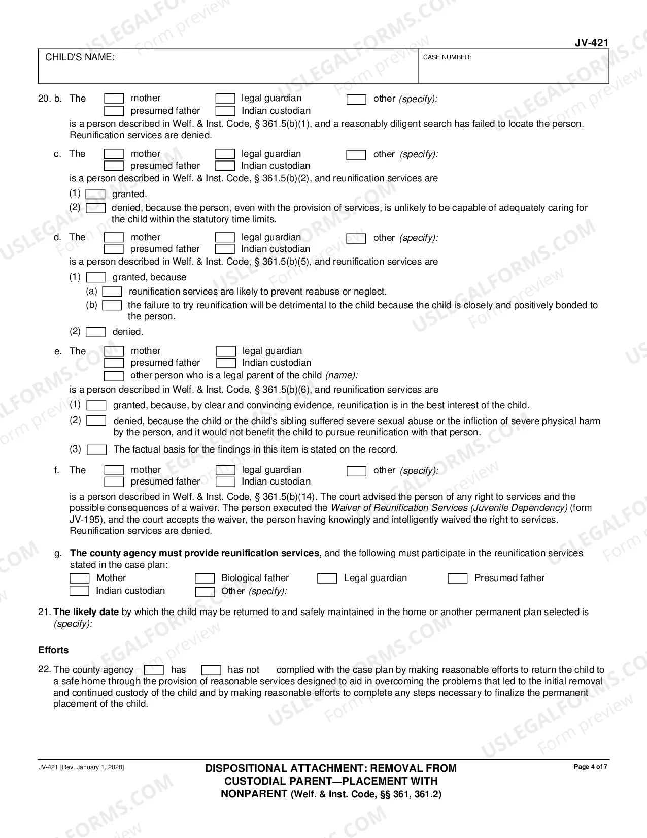Preview Dispositional Attachment - Removal from Custodial Parent and Placement With Nonparent