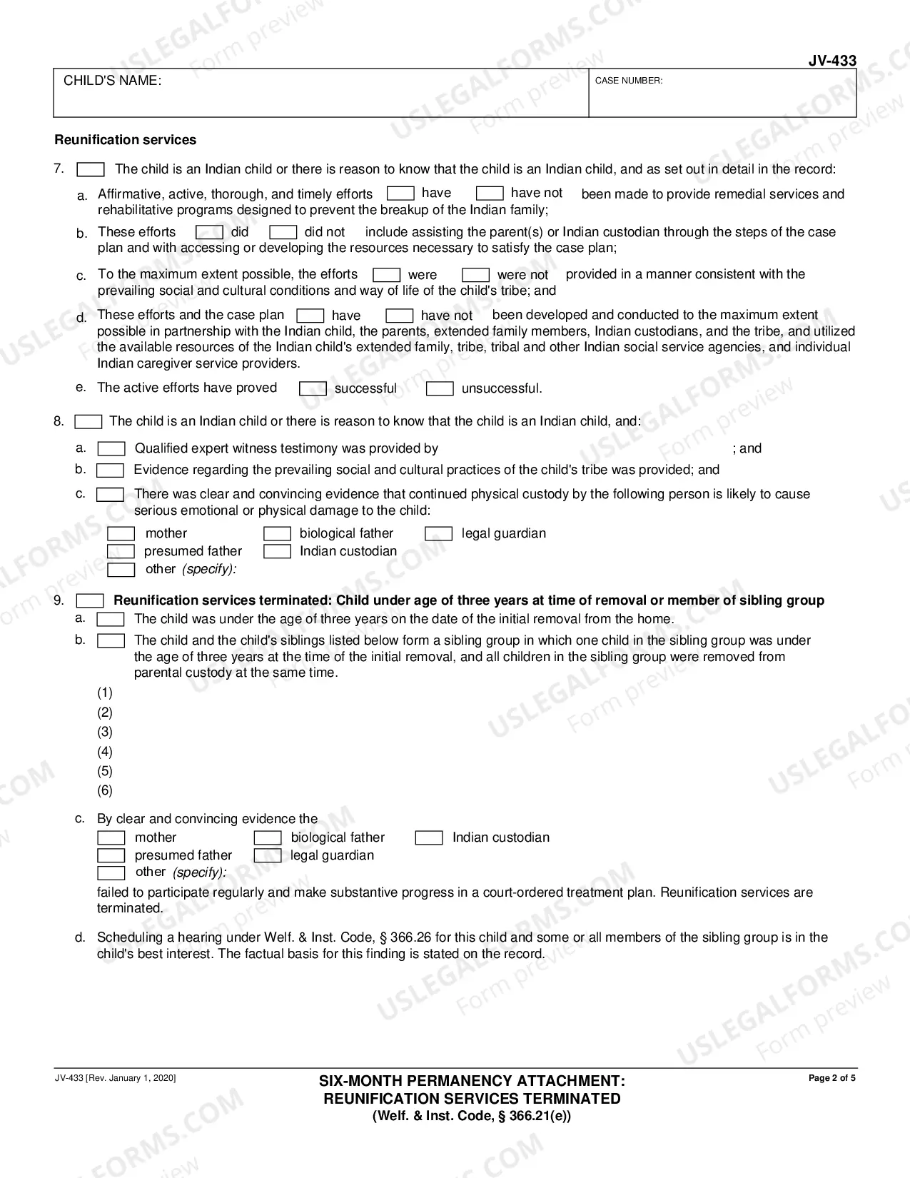 Preview Six-Month Prepermanency Attachment - Reunification Services Terminated