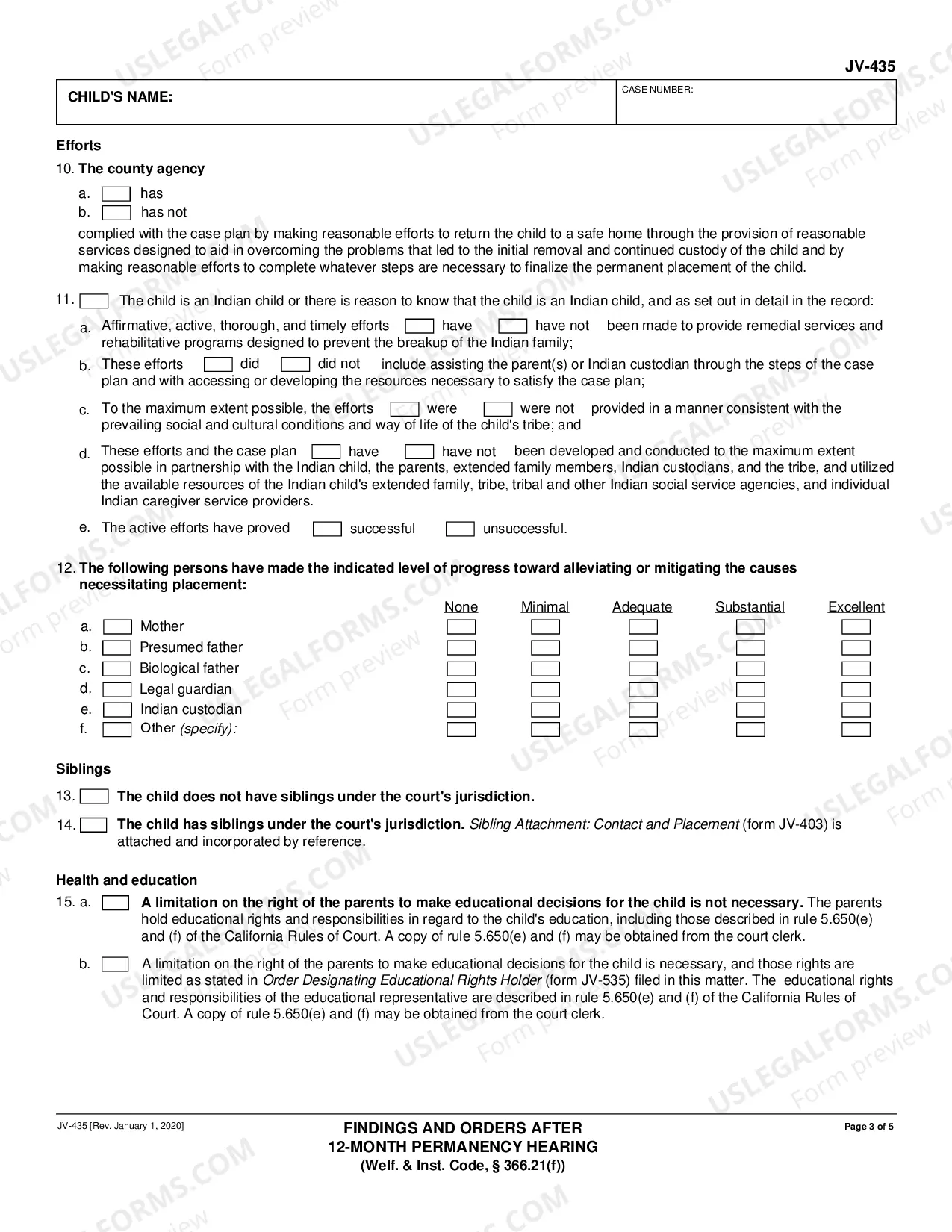 Preview Findings and Orders After 12-Month Permanency Hearing