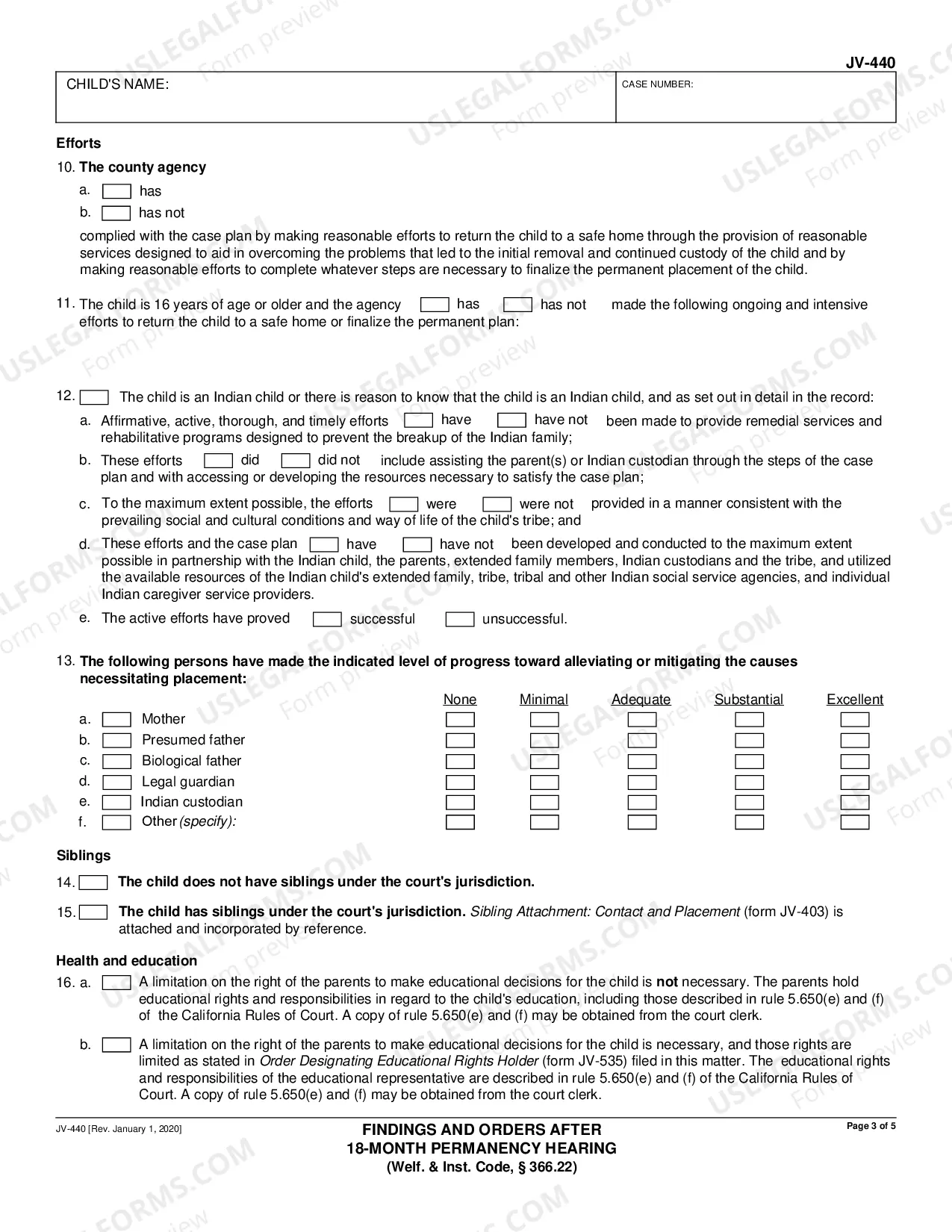 Preview Findings and Orders After 18-Month Permanency Hearing