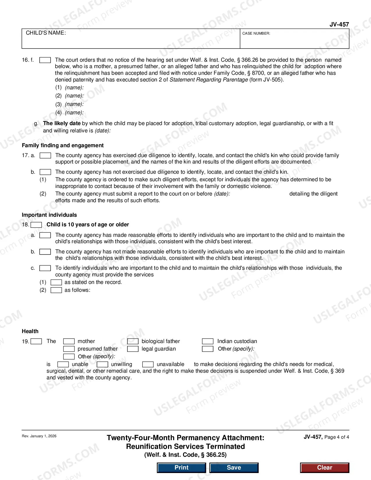 Preview Twenty-Four Month Permanency Attachment - Reunification Services Terminated