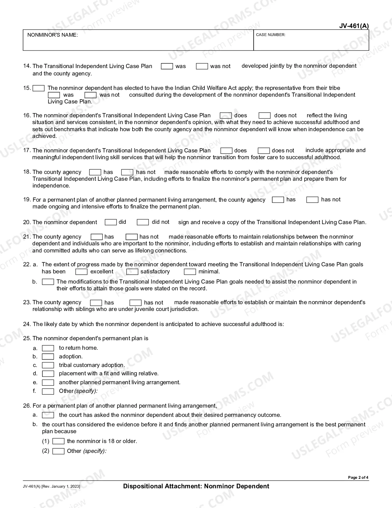 Preview Dispositional Attachment - Nonminor Dependent