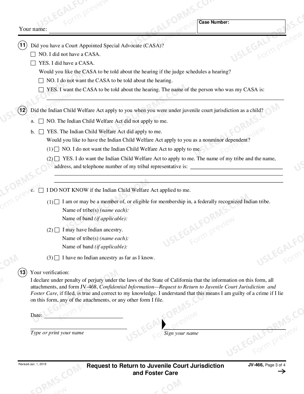 Preview Request to Return to Juvenile Court Jurisdiction and Foster Care