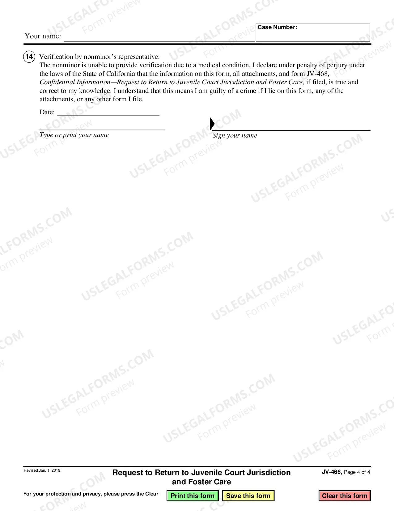 Preview Request to Return to Juvenile Court Jurisdiction and Foster Care