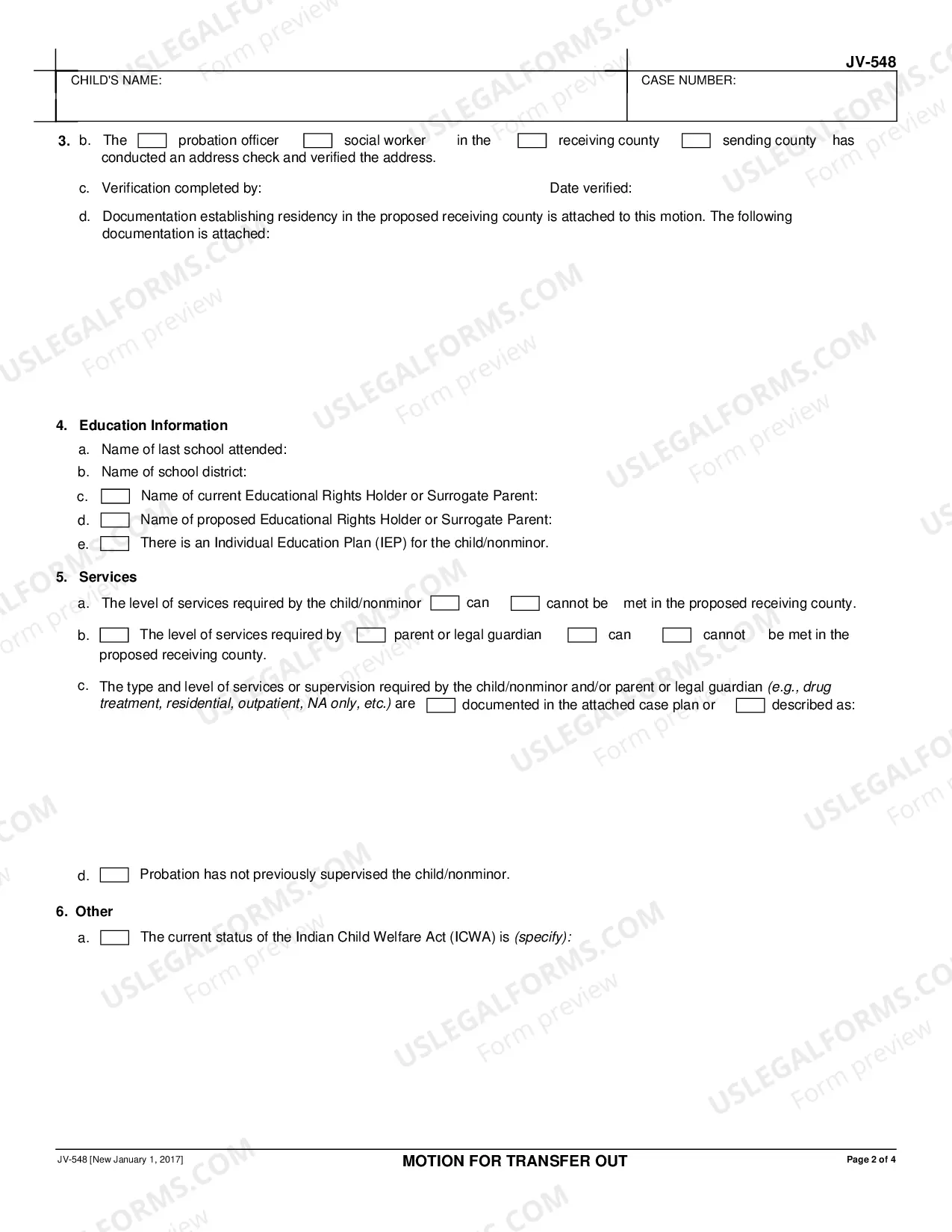 Preview Motion for Transfer Out