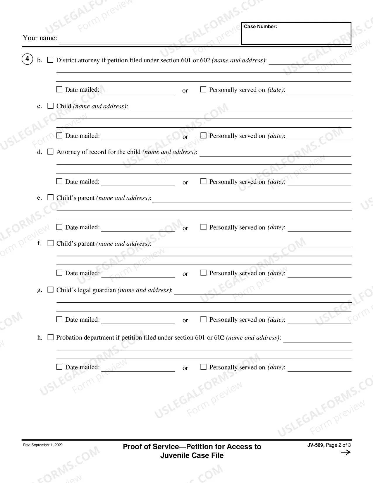 Preview Proof of Service - Request for Disclosures