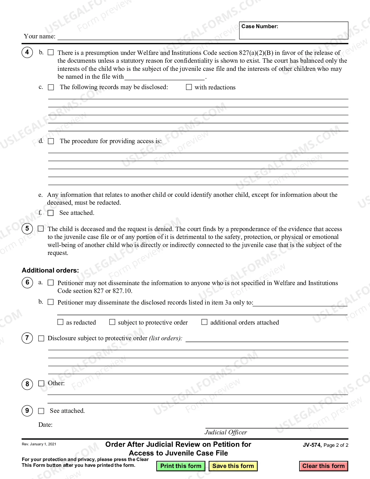Preview Order after Judicial Review