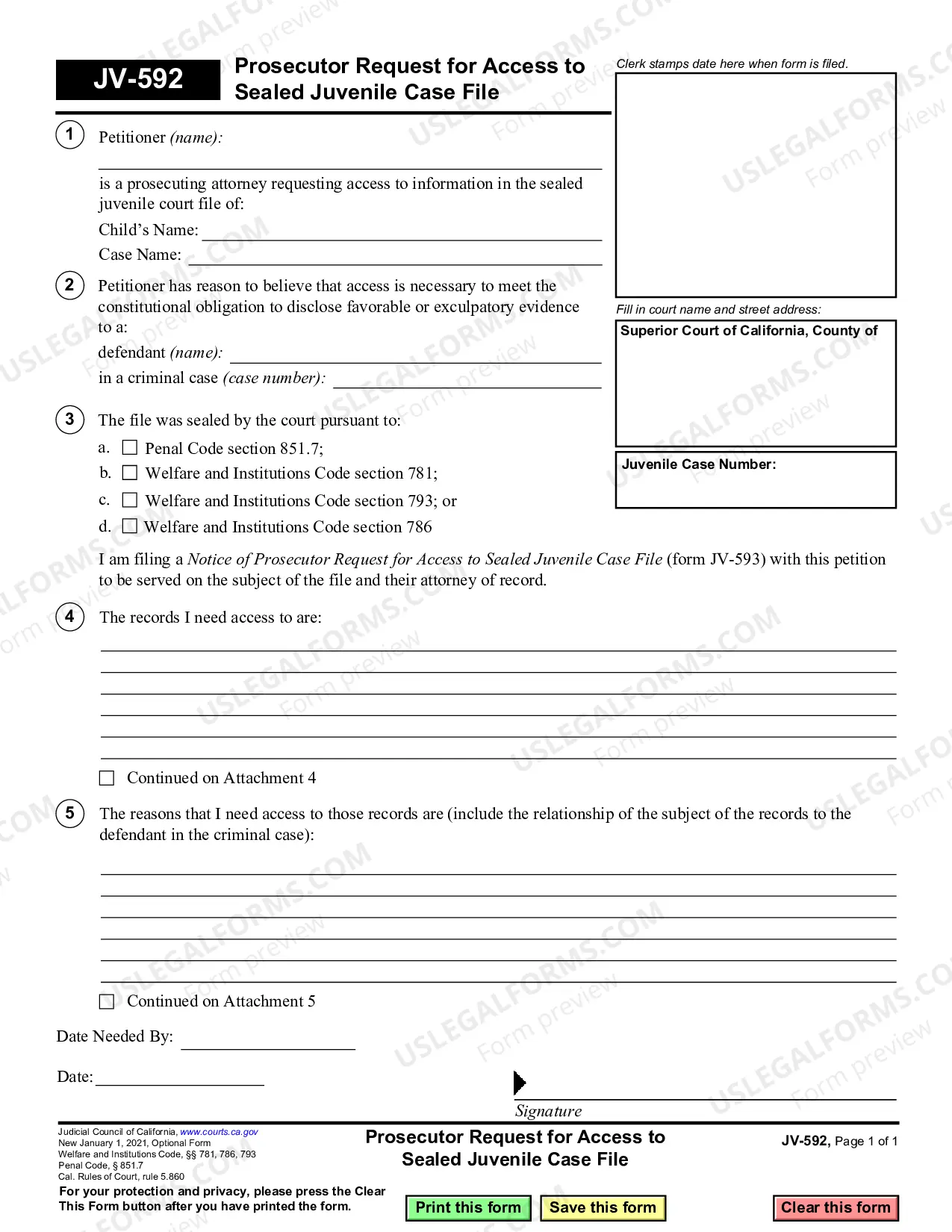 Preview Prosecutor Request for Access to Sealed Juvenile Case File