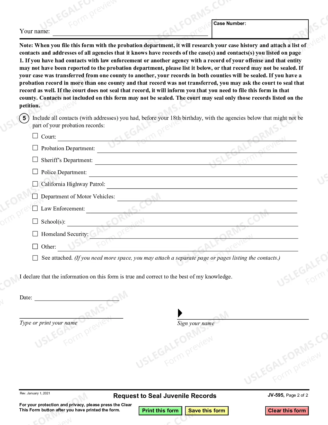 Preview Request to Seal Juvenile Records