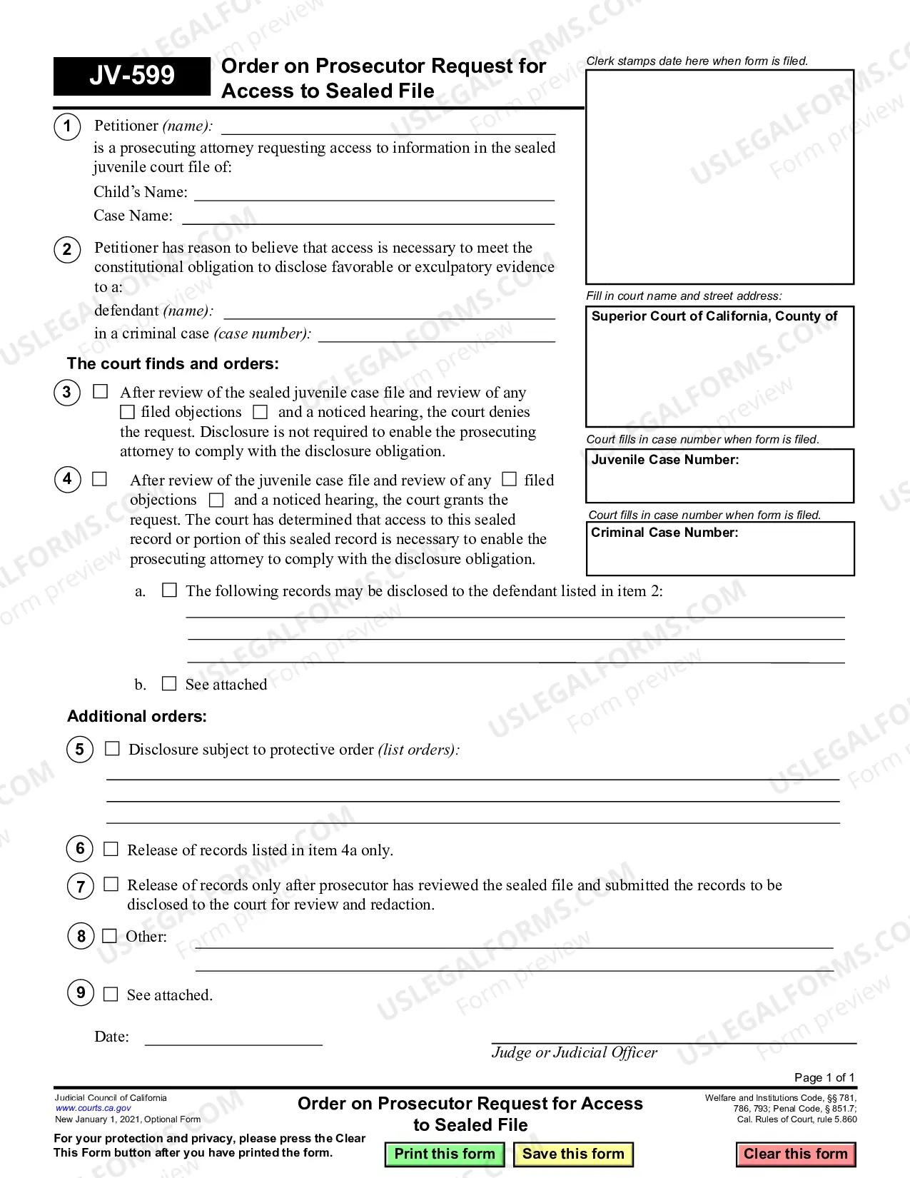 Preview Order on Prosecutor Request for Access to Sealed File