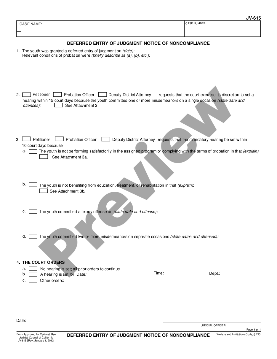 form Deferred Entry of Judgment Notice of Noncompliance preview
