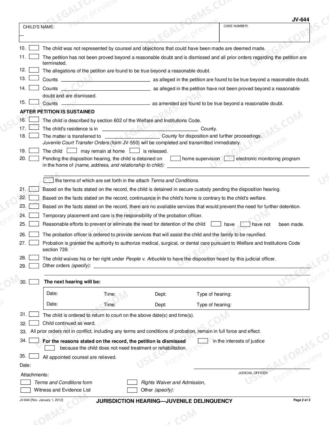 Preview Jurisdiction Hearing - Juvenile Delinquency