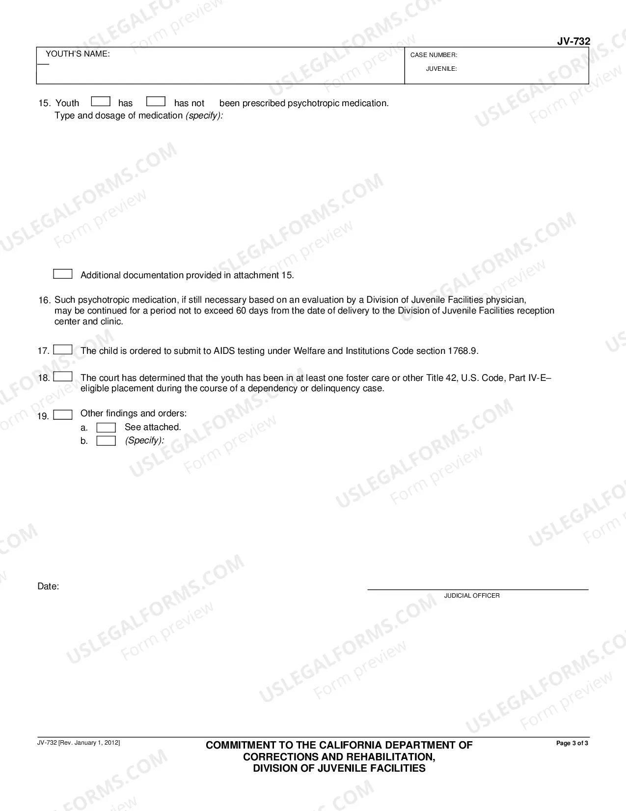 Preview Commitment to the California Department of Corrections and Rehabilitation, Division of Juvenile Justice