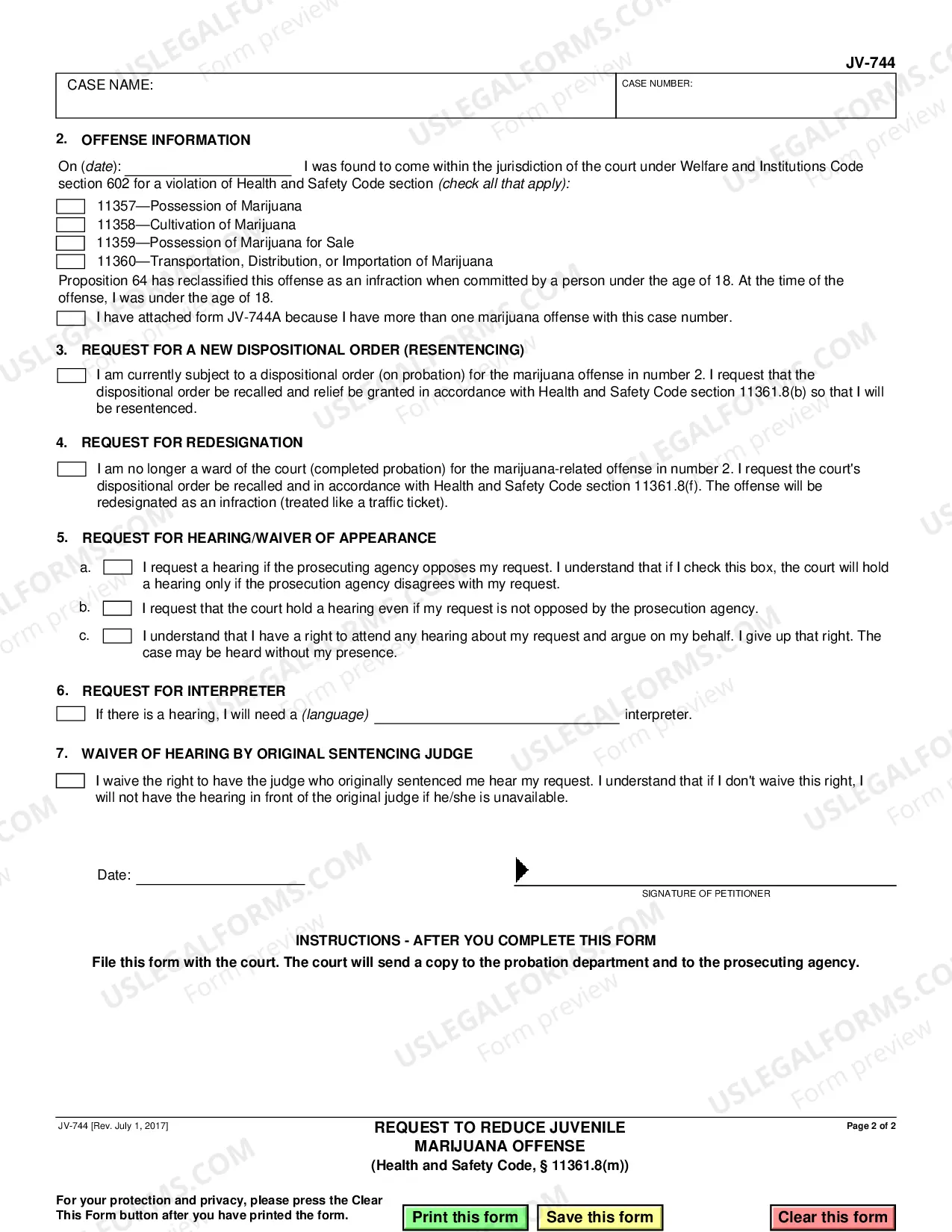 Preview Request to Reduce Juvenile Marijuana Offense