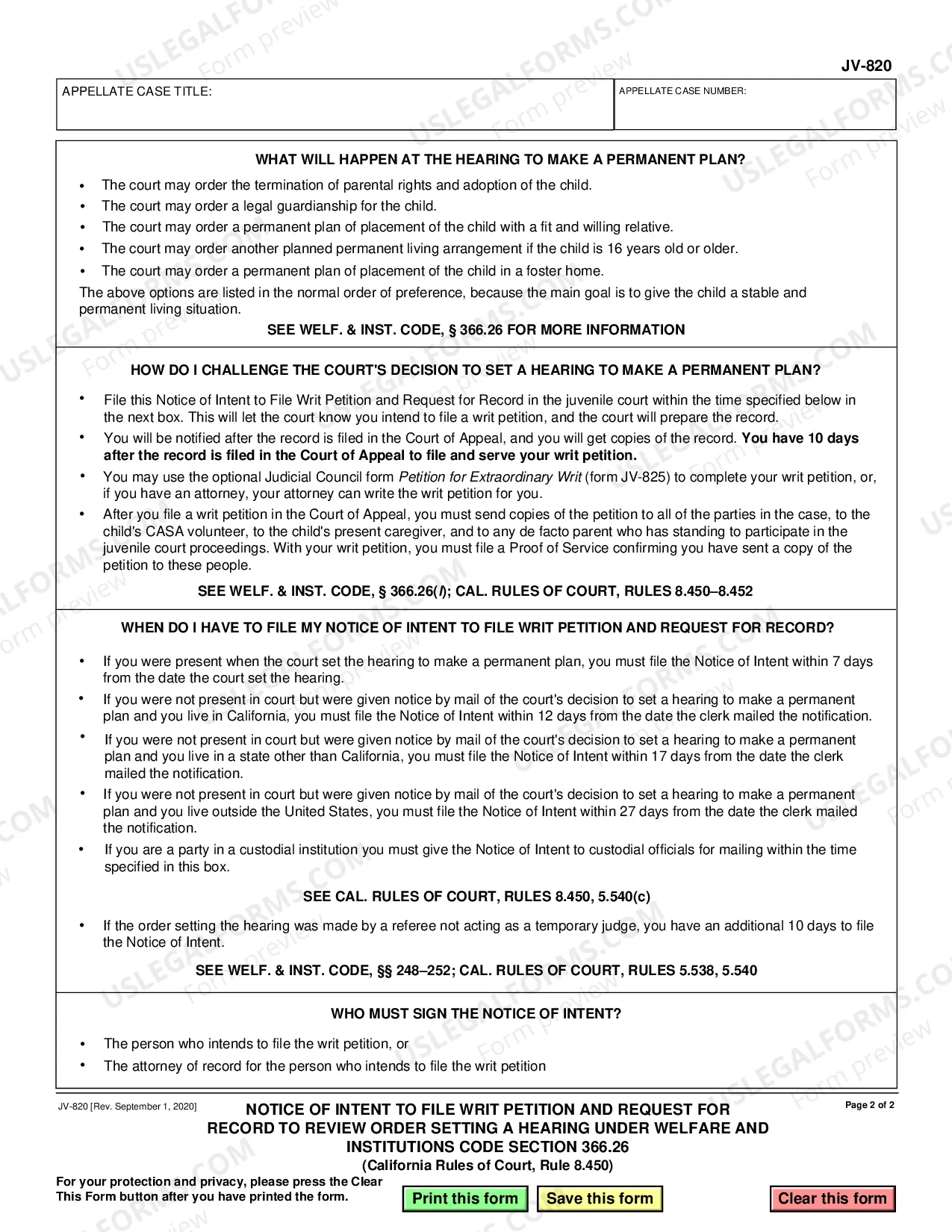 Preview Notice of Intent to File Writ Petition and Request for Record - Rule 39.1B
