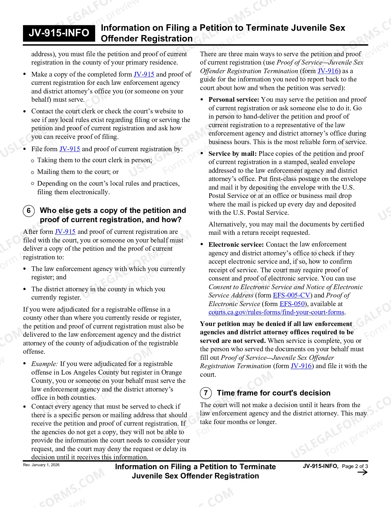 Preview Information on Filing a Petition to Terminate Juvenile Sex Offender Registration