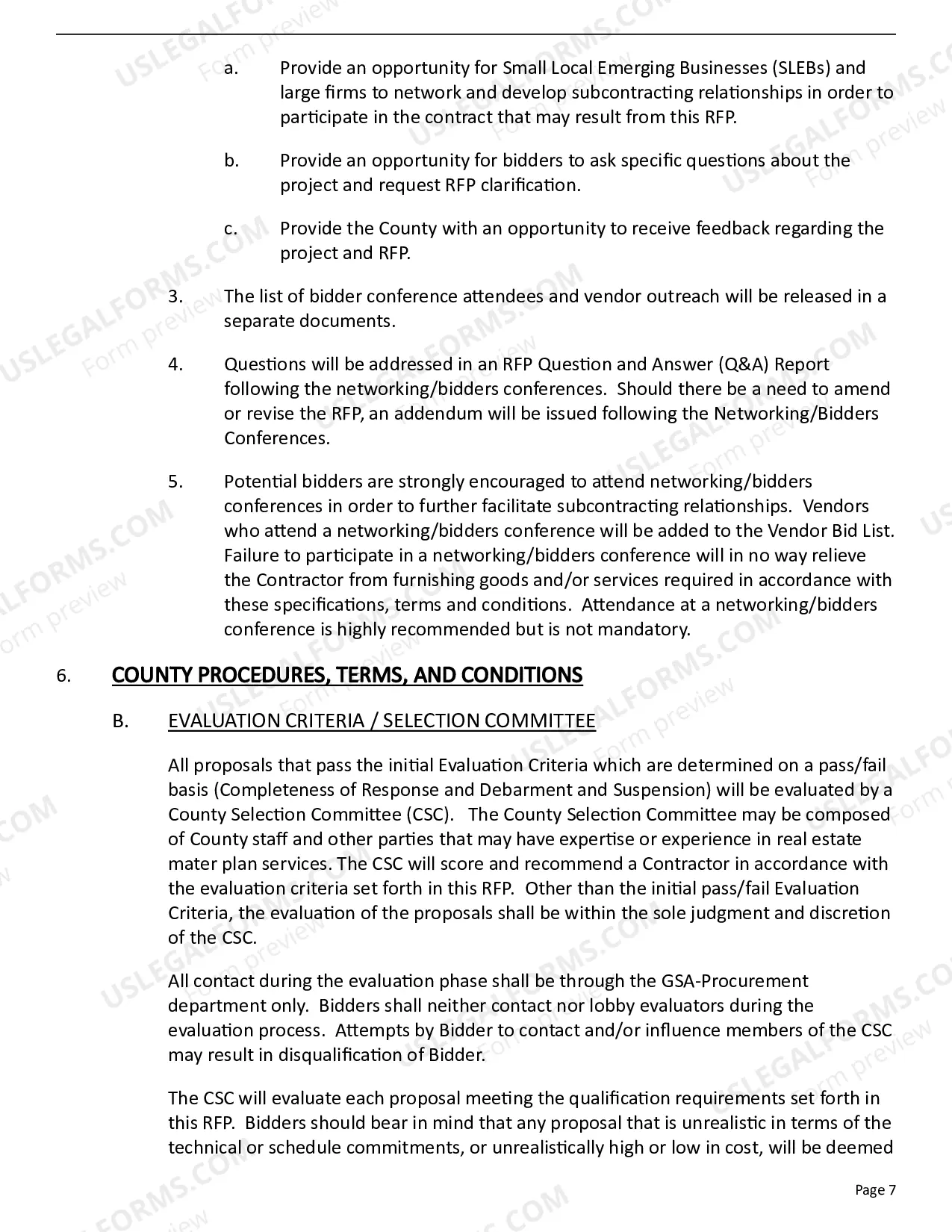 Preview Request for Proposal for Real Estate Master Plan