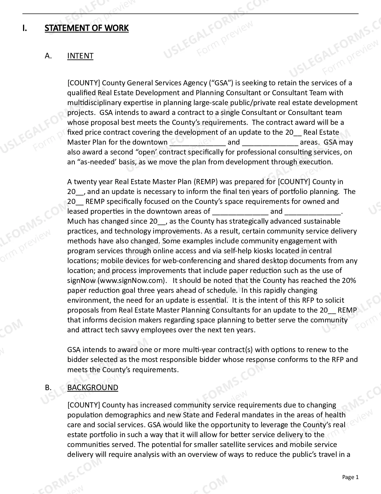 Preview Request for Proposal for Real Estate Master Plan