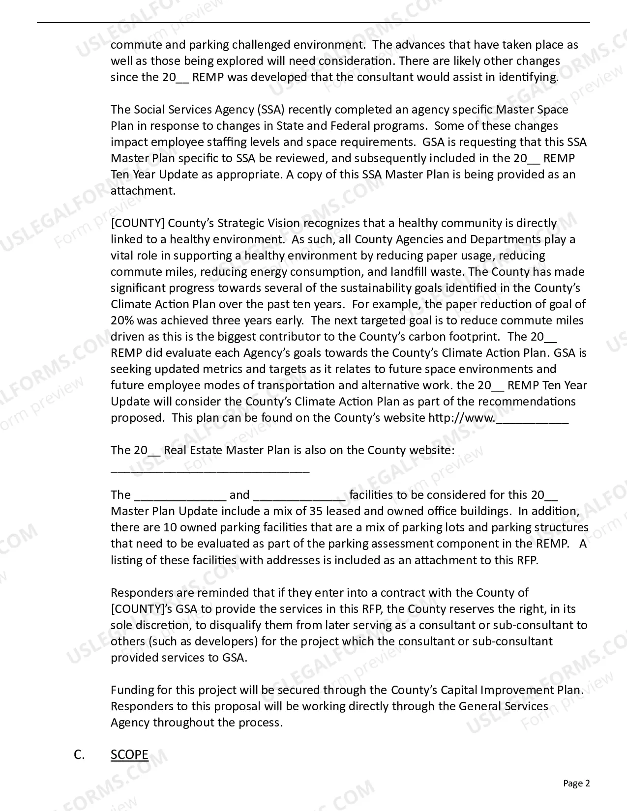 Preview Request for Proposal for Real Estate Master Plan