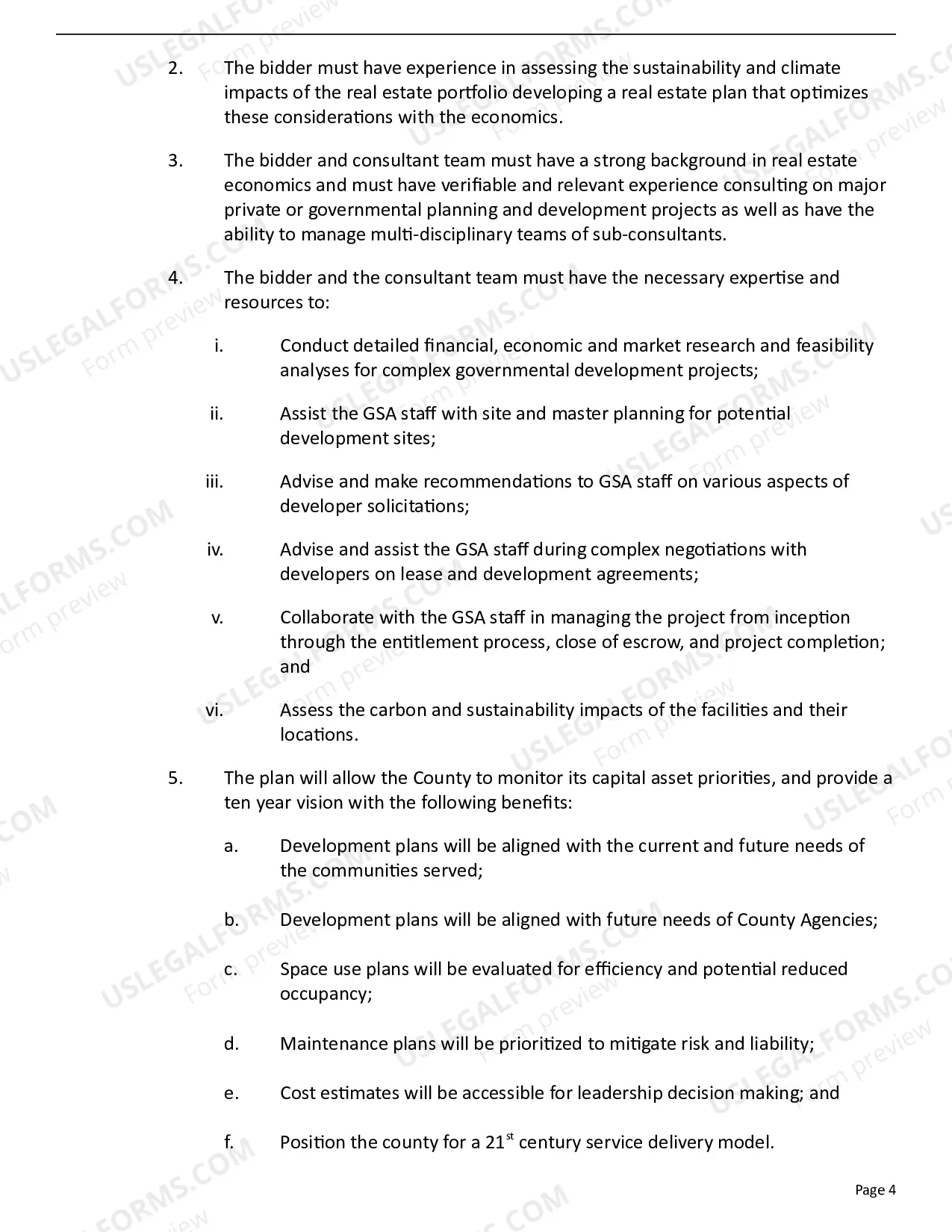 Preview Request for Proposal for Real Estate Master Plan