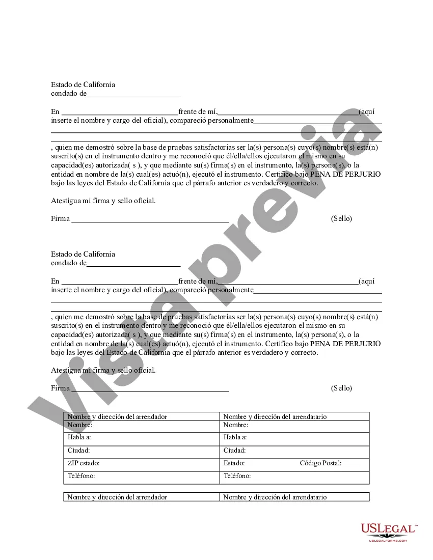 Preview Aviso de Arrendamiento para Grabación