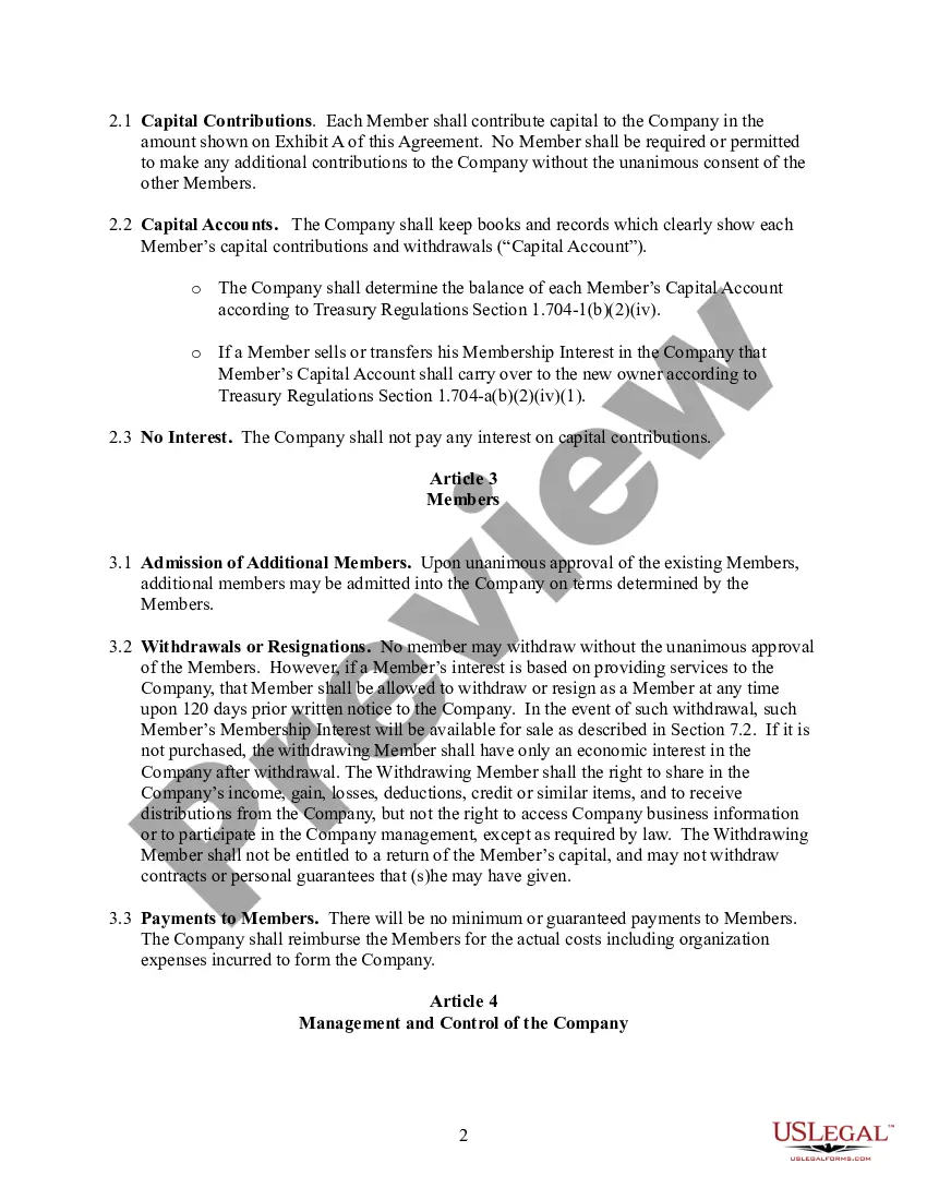 Preview Multi Member LLC Operating Agreement