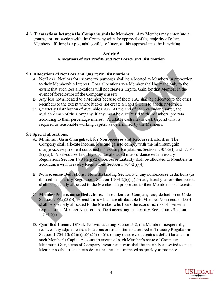 Preview Multi Member LLC Operating Agreement