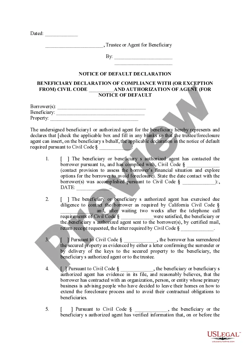 Get Notice of Default and Election to Sell Under Deed of Trust Preview Notice of Default and Election to Sell Under Deed of Trust