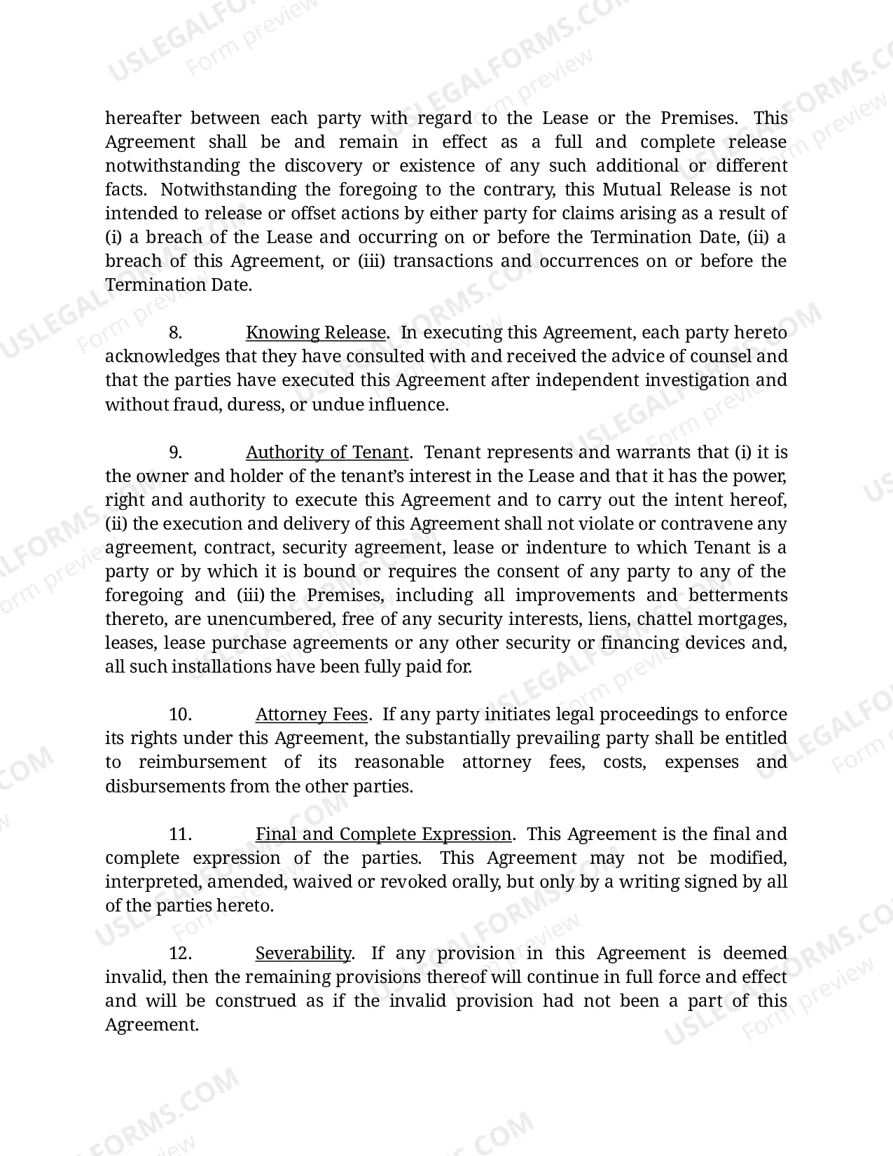 Preview Lease Cancellation and Termination Agreement