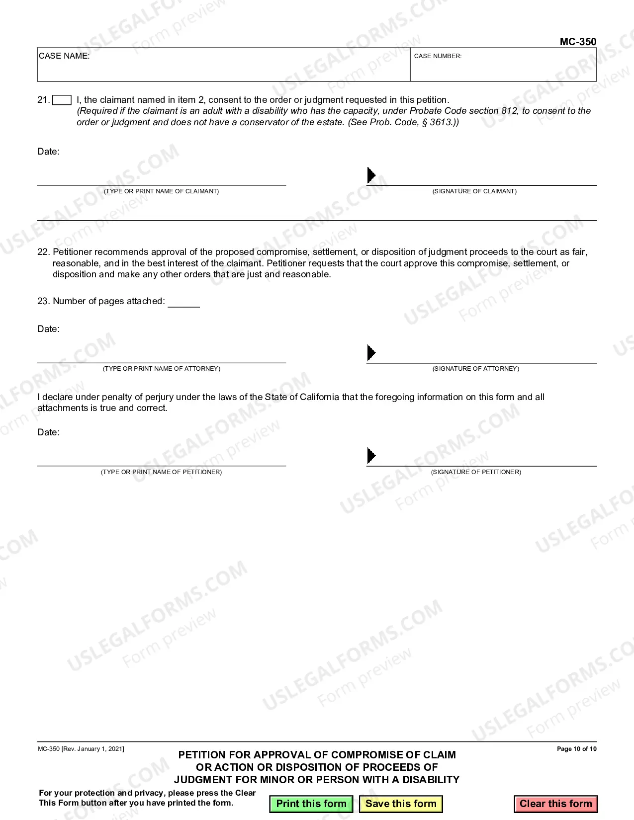 Preview Petition to Approve Compromise of Claim