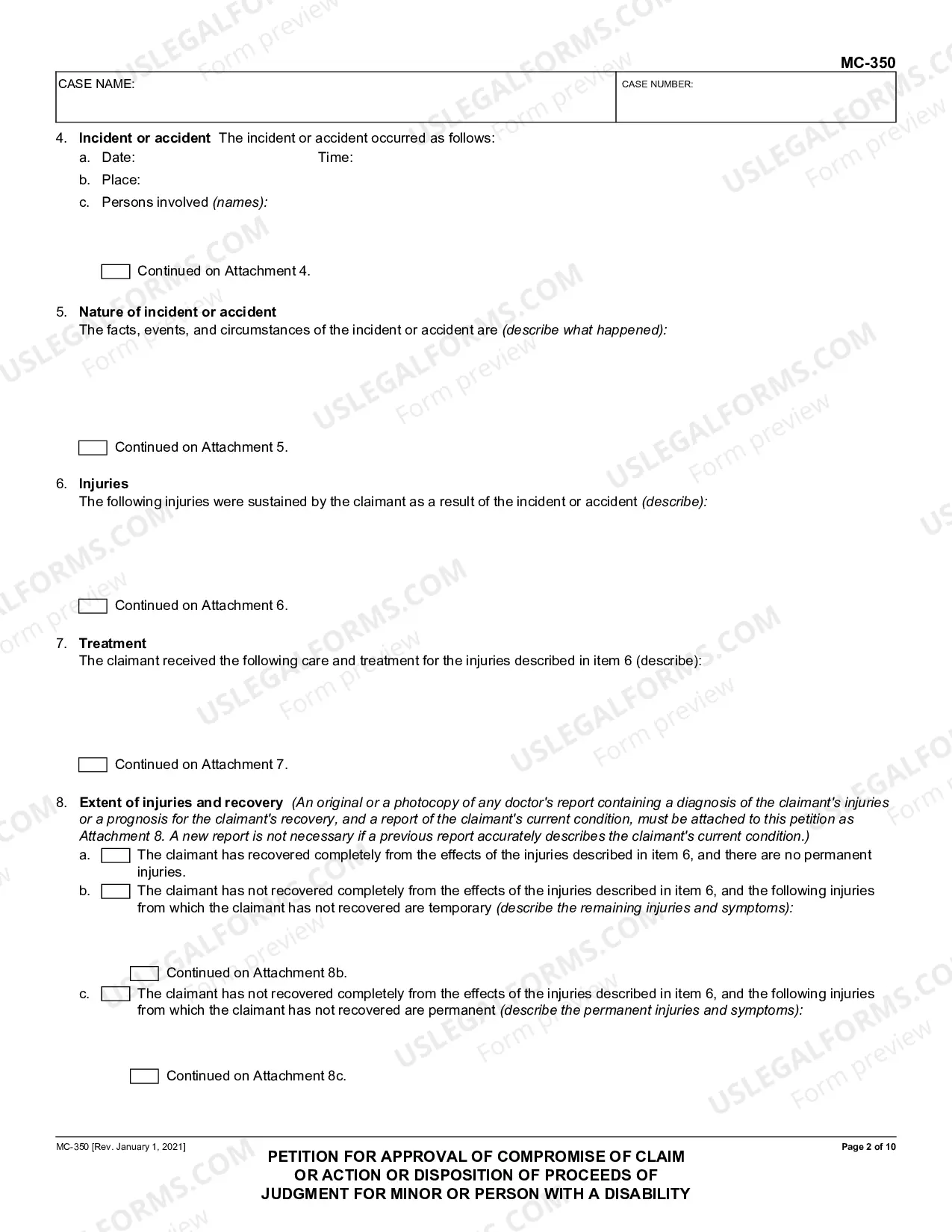 Preview Petition to Approve Compromise of Claim