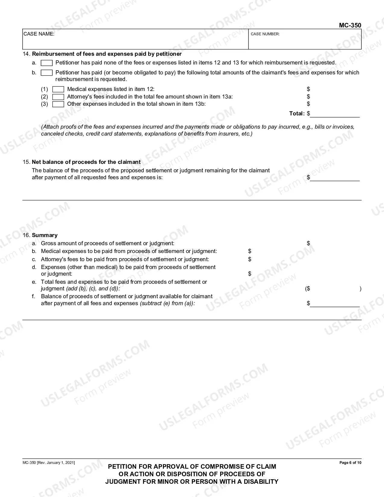 Preview Petition to Approve Compromise of Claim