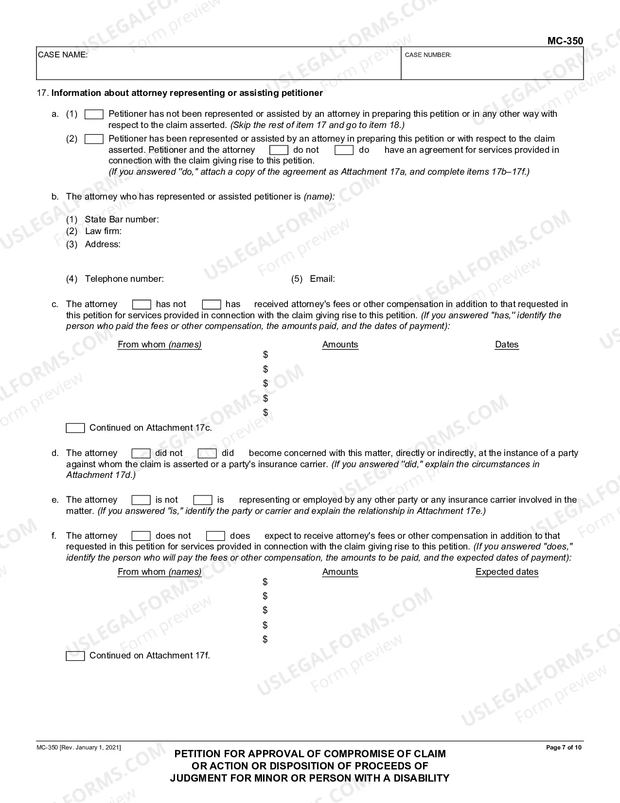 Preview Petition to Approve Compromise of Claim