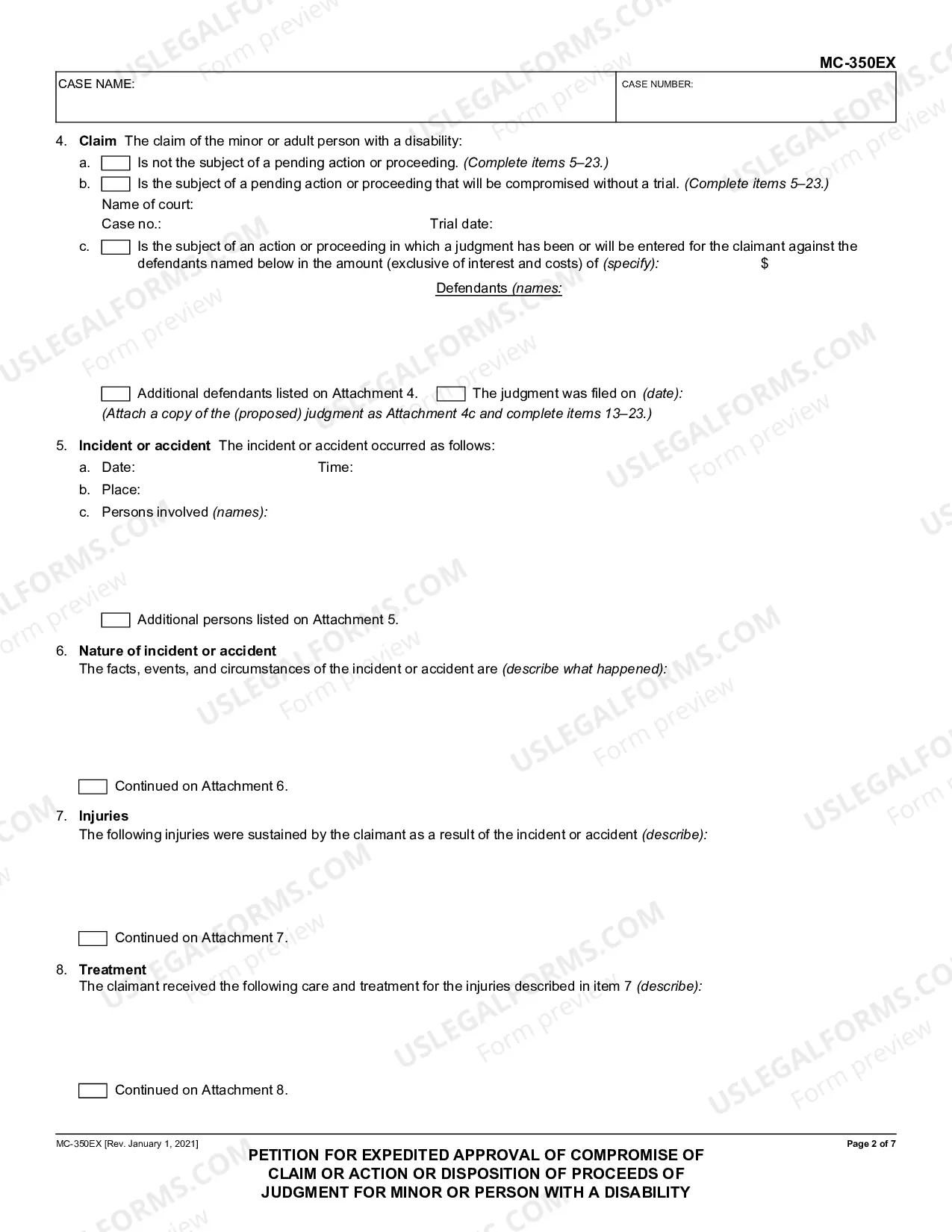 Preview Expedited Petition to Approve Compromise of Disputed Claim or Pending Action or Disposition of Proceeds of Judgment for Minor or Person with a Disability - Misc.
