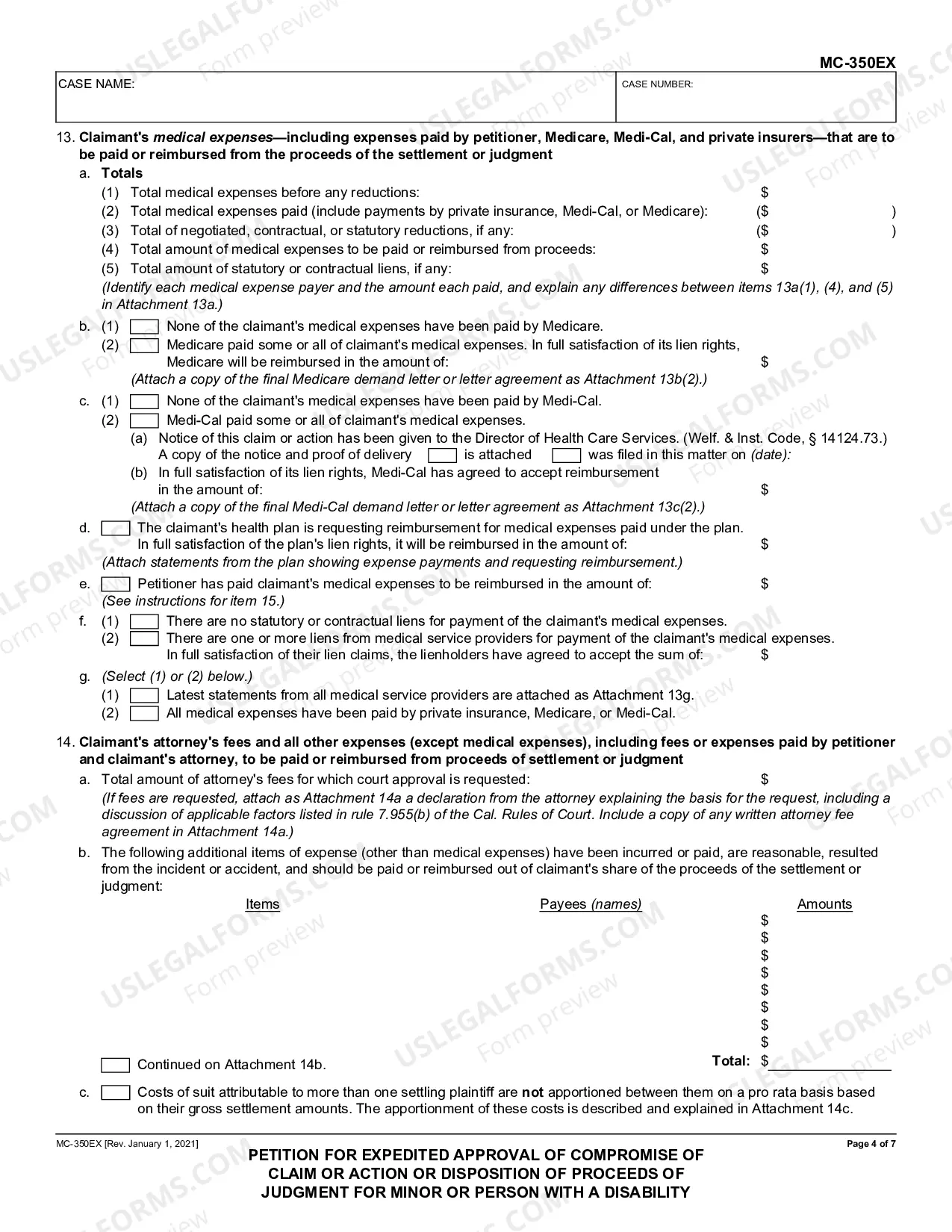 Preview Expedited Petition to Approve Compromise of Disputed Claim or Pending Action or Disposition of Proceeds of Judgment for Minor or Person with a Disability - Misc.
