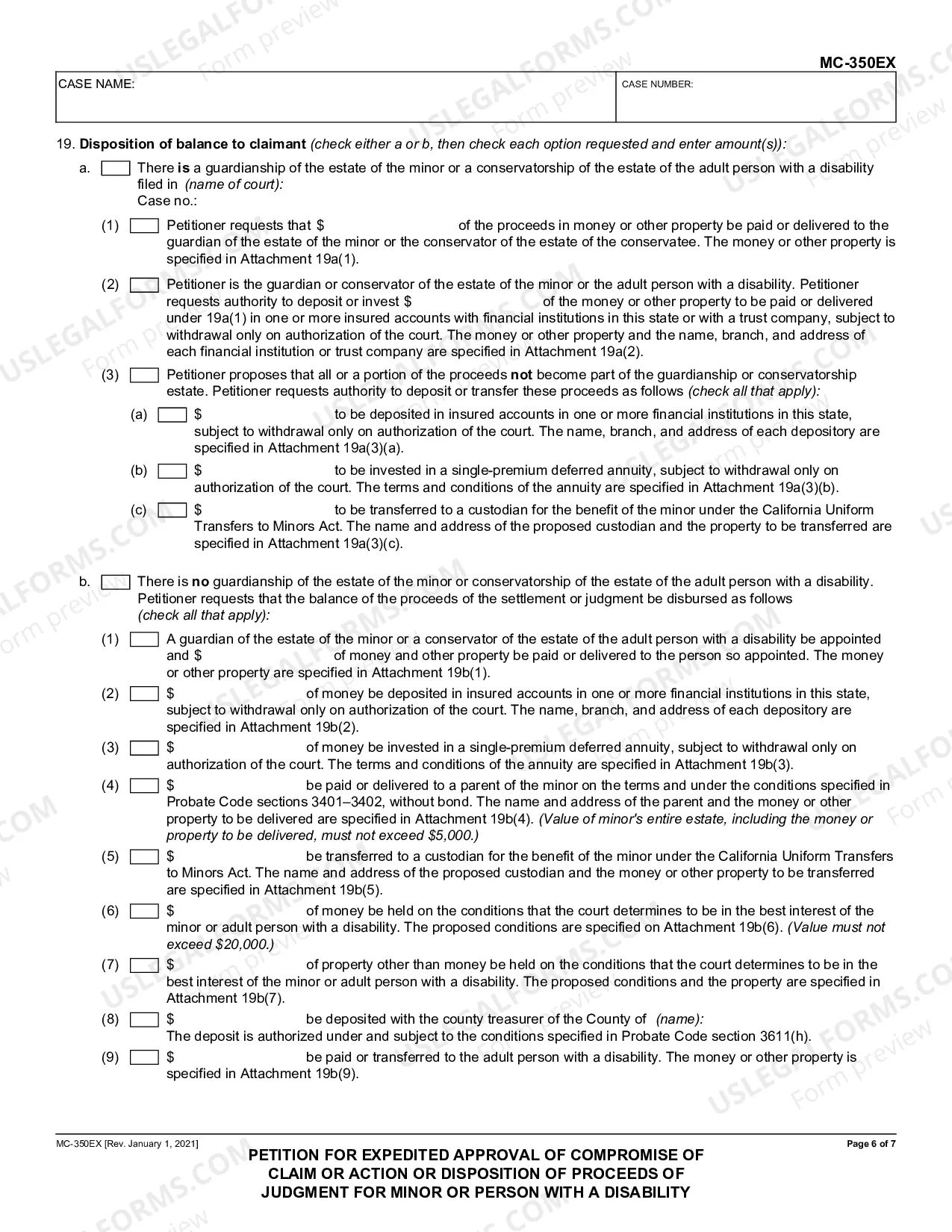 Preview Expedited Petition to Approve Compromise of Disputed Claim or Pending Action or Disposition of Proceeds of Judgment for Minor or Person with a Disability - Misc.