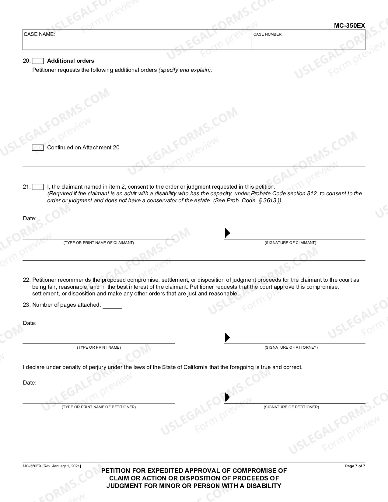 Preview Expedited Petition to Approve Compromise of Disputed Claim or Pending Action or Disposition of Proceeds of Judgment for Minor or Person with a Disability - Misc.