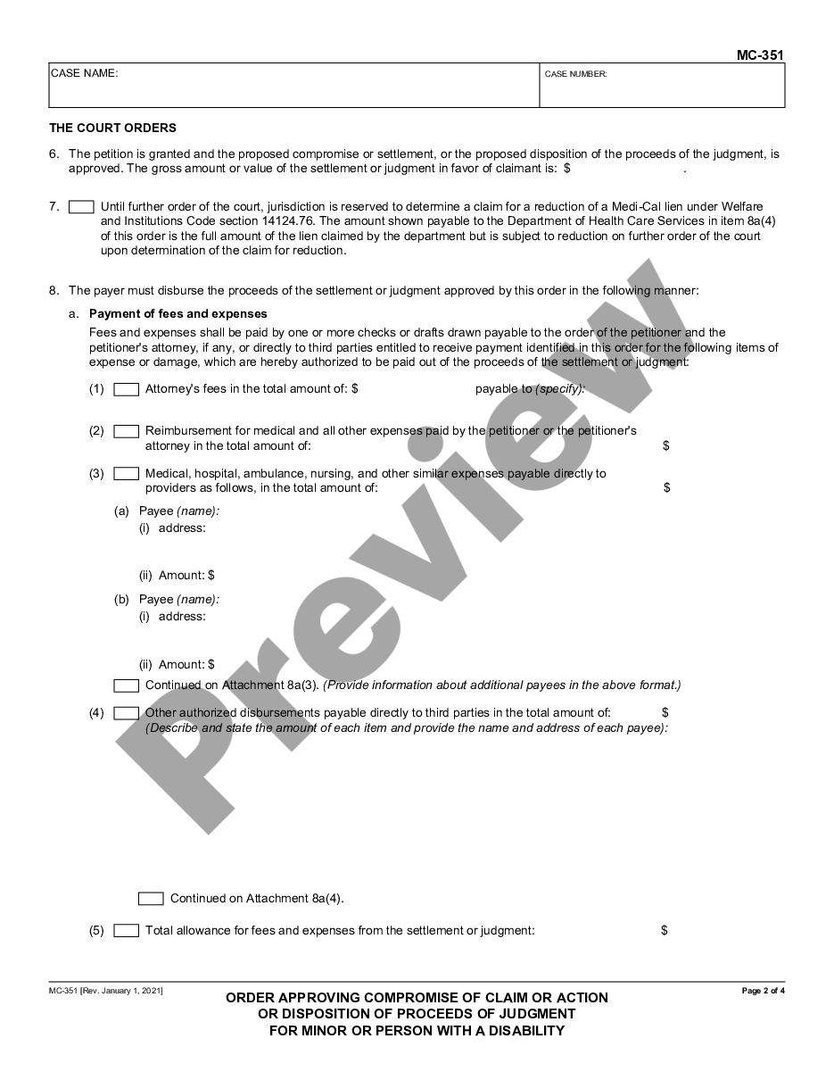 page 1 Order Approving Compromise of Claim preview
