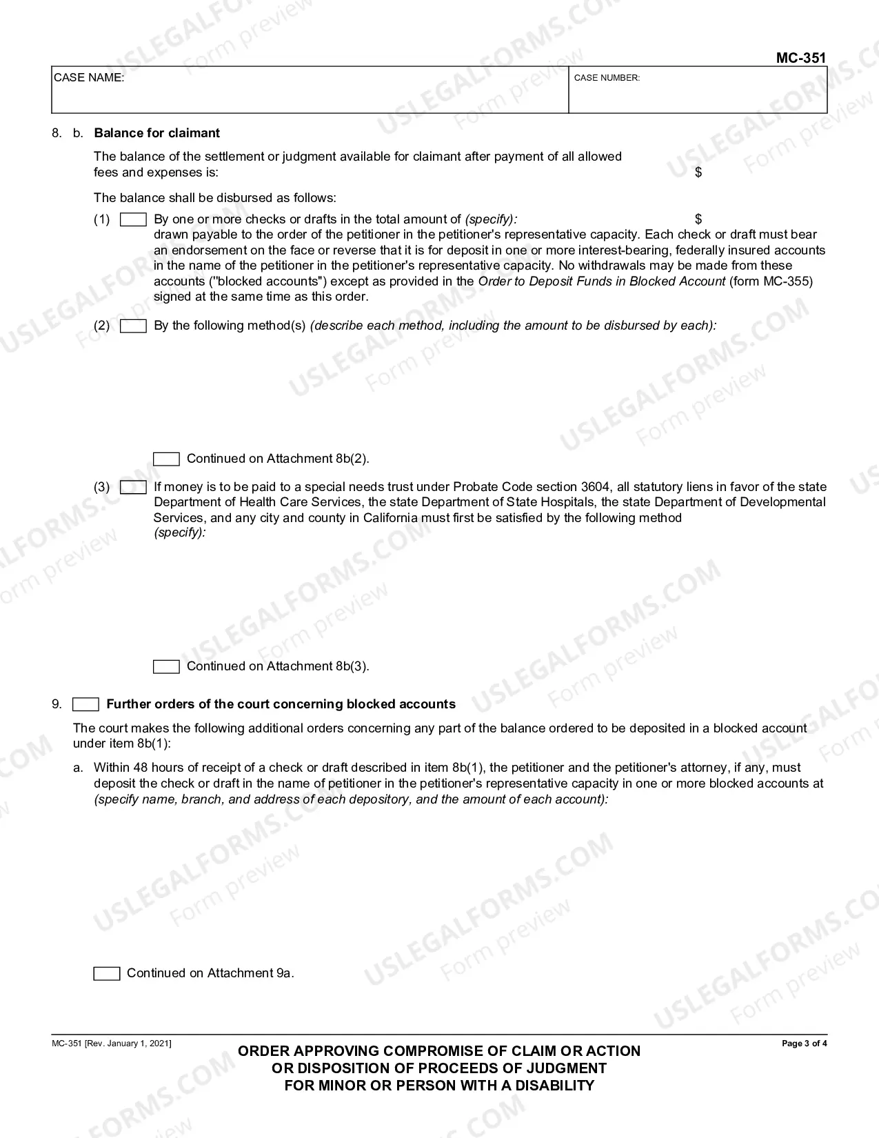 Preview Order Approving Compromise of Claim