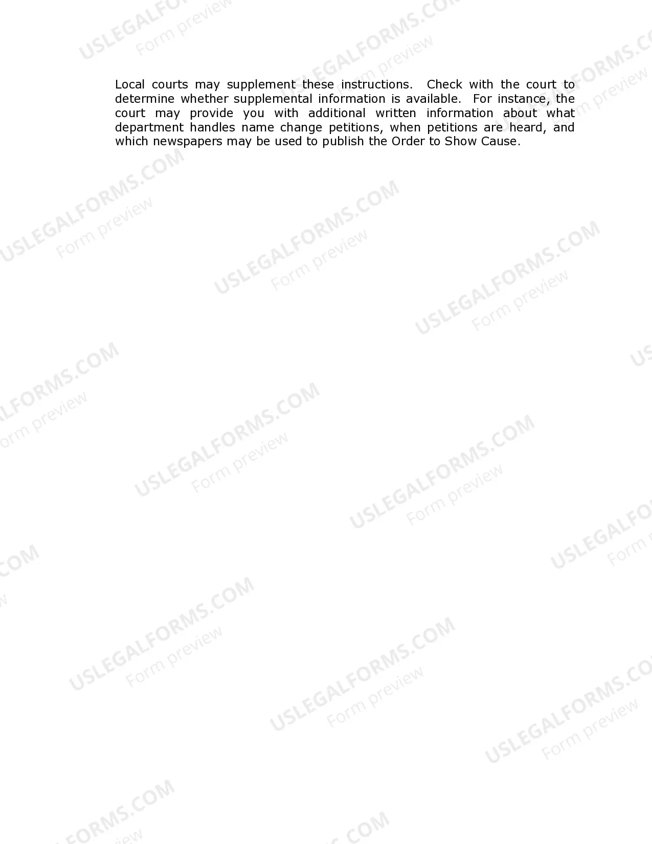 Preview California Name Change Instructions and Forms Package - Los Angeles County Only - Minor Only