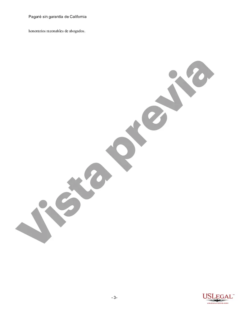 Preview Pagaré de pago a plazos no garantizado de California para tasa fija